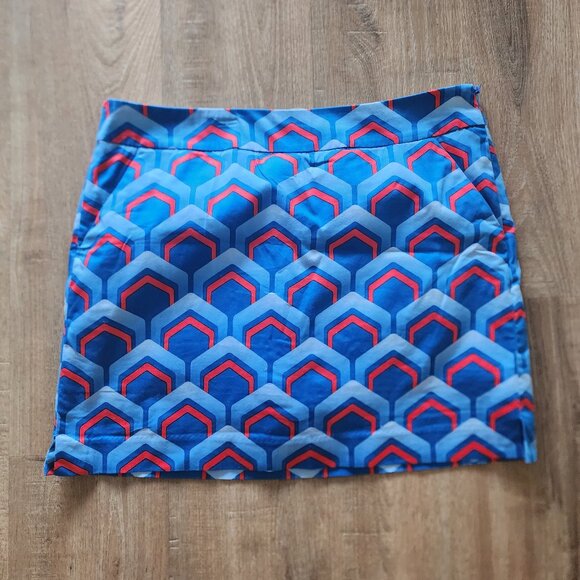 Loudmouth Blue Geometric Golf Mini Skort - Picture 1 of 5